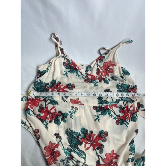 Hinge Floral Maxi Wrap Dress Size M Boho Feminine Romantic Tropical Prairie Cute - Picture 11 of 12